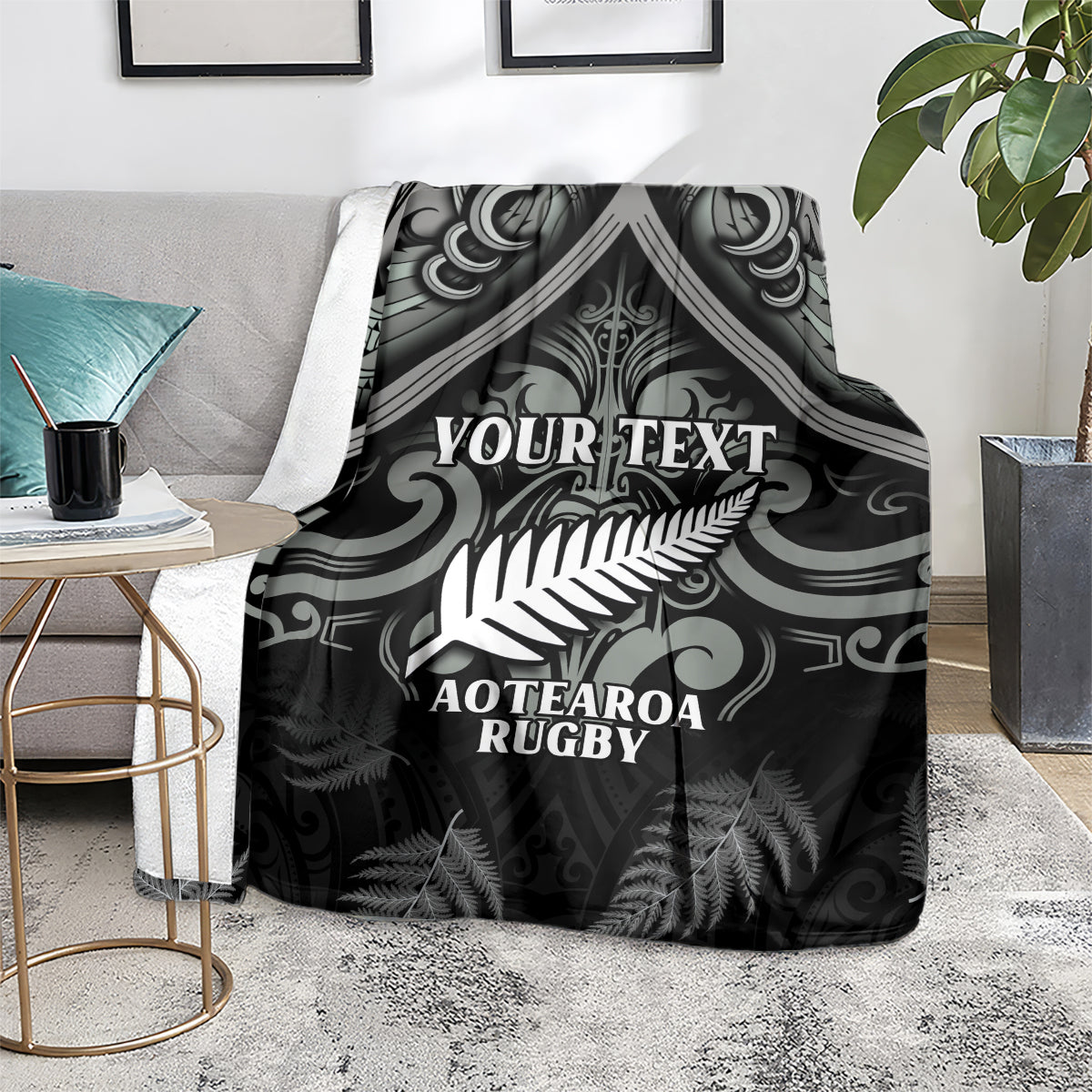 Custom New Zealand Silver Fern Rugby Blanket All Black Since 1892 Aotearoa Moko Maori - Vibe Hoodie Shop