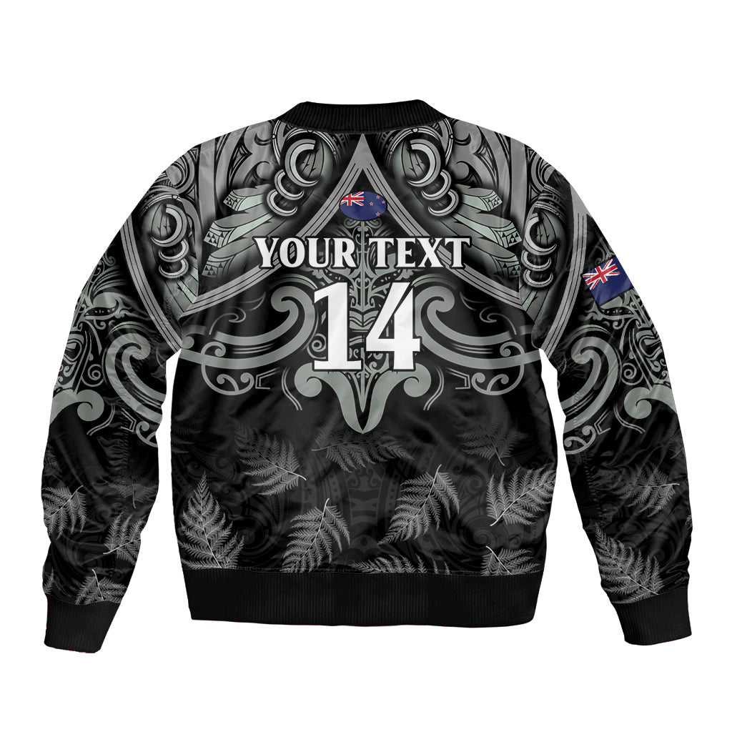 Custom New Zealand Silver Fern Rugby Bomber Jacket All Black Since 1892 Aotearoa Moko Maori - Vibe Hoodie Shop