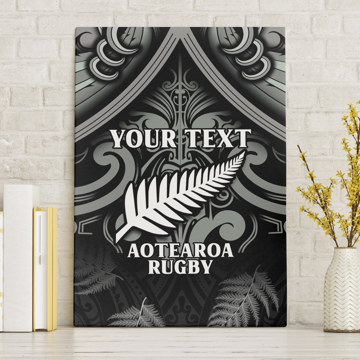 Custom New Zealand Silver Fern Rugby Canvas Wall Art All Black Since 1892 Aotearoa Moko Maori