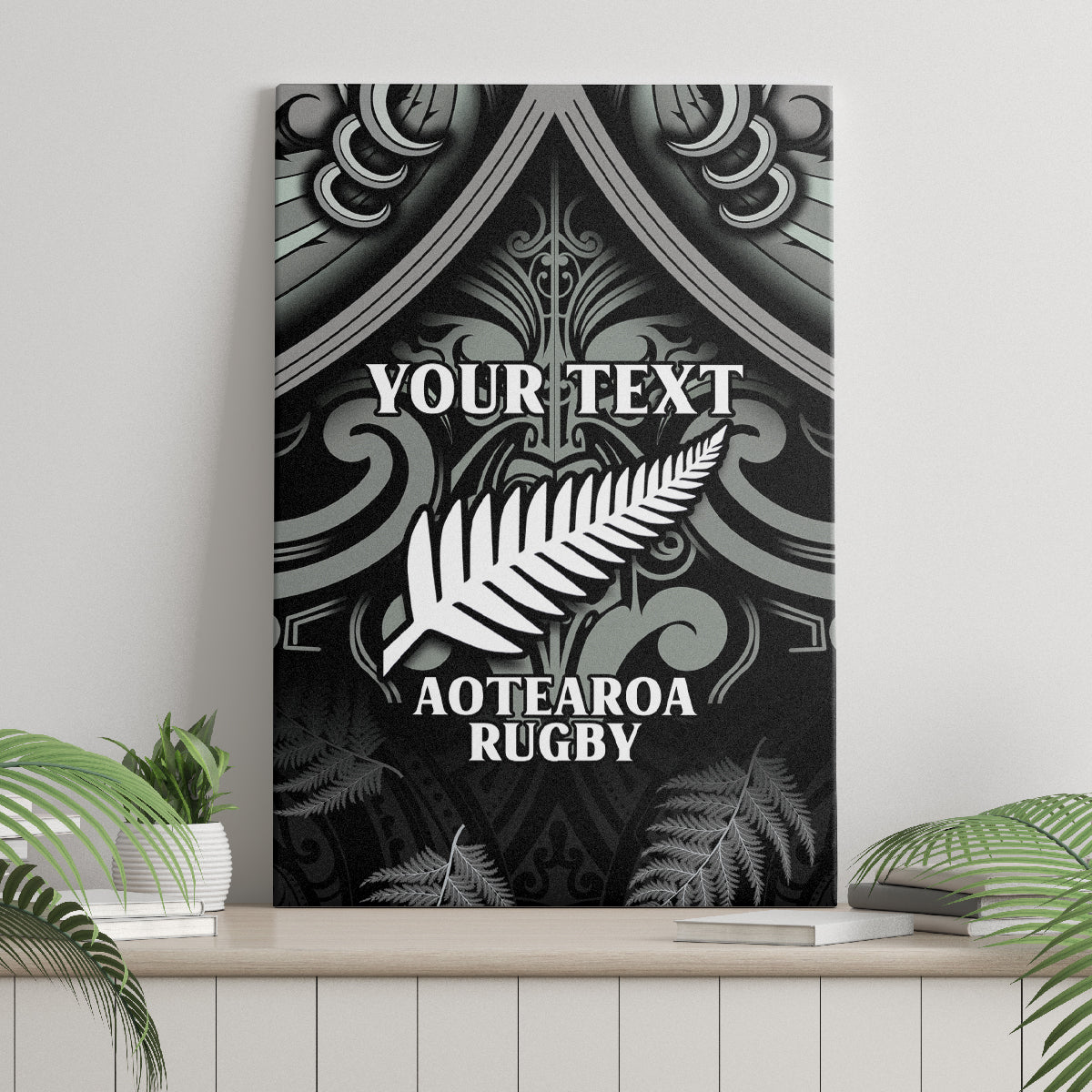 Custom New Zealand Silver Fern Rugby Canvas Wall Art All Black Since 1892 Aotearoa Moko Maori