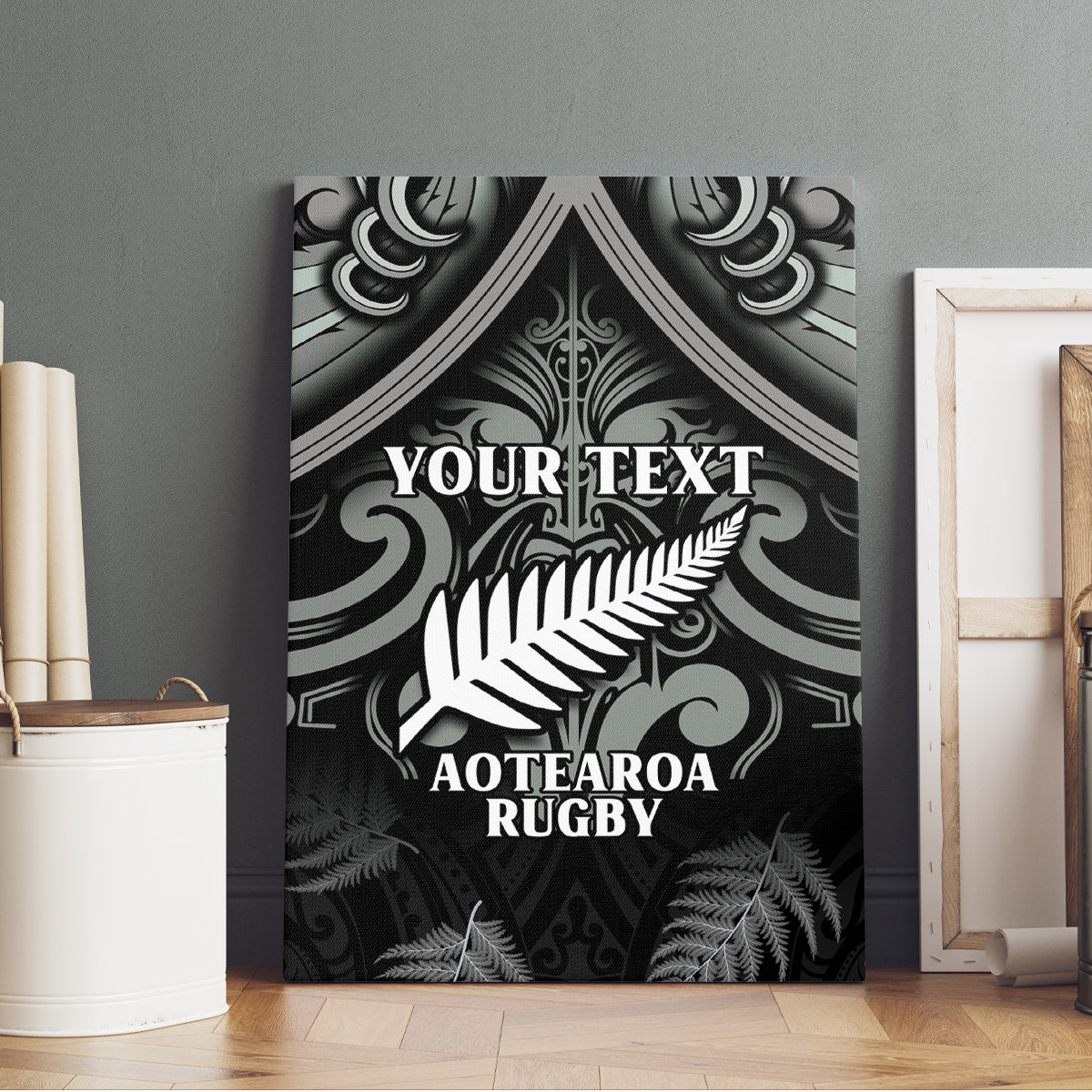 Custom New Zealand Silver Fern Rugby Canvas Wall Art All Black Since 1892 Aotearoa Moko Maori