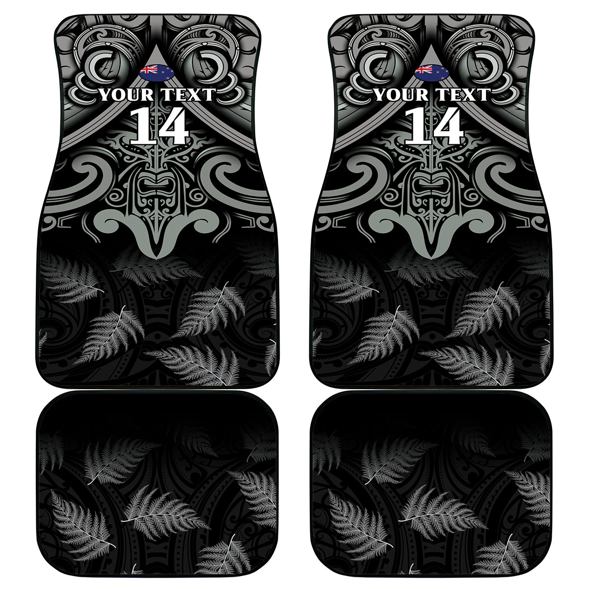 Custom New Zealand Silver Fern Rugby Car Mats All Black Since 1892 Aotearoa Moko Maori