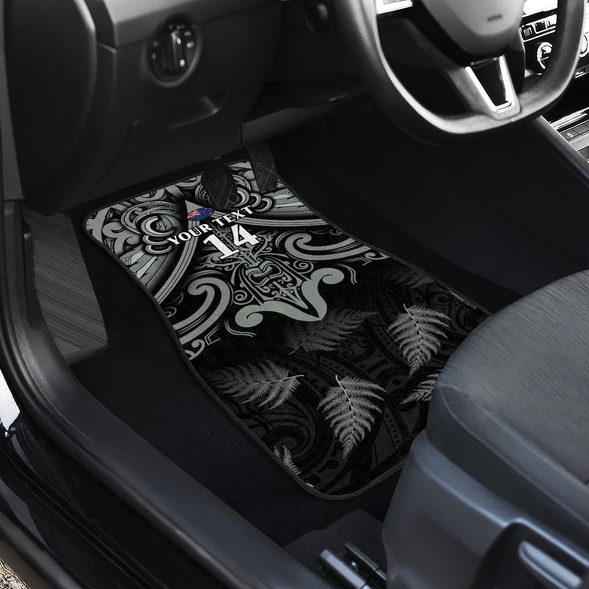 Custom New Zealand Silver Fern Rugby Car Mats All Black Since 1892 Aotearoa Moko Maori