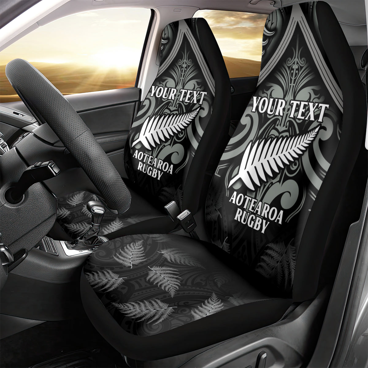 Custom New Zealand Silver Fern Rugby Car Seat Cover All Black Since 1892 Aotearoa Moko Maori - Vibe Hoodie Shop