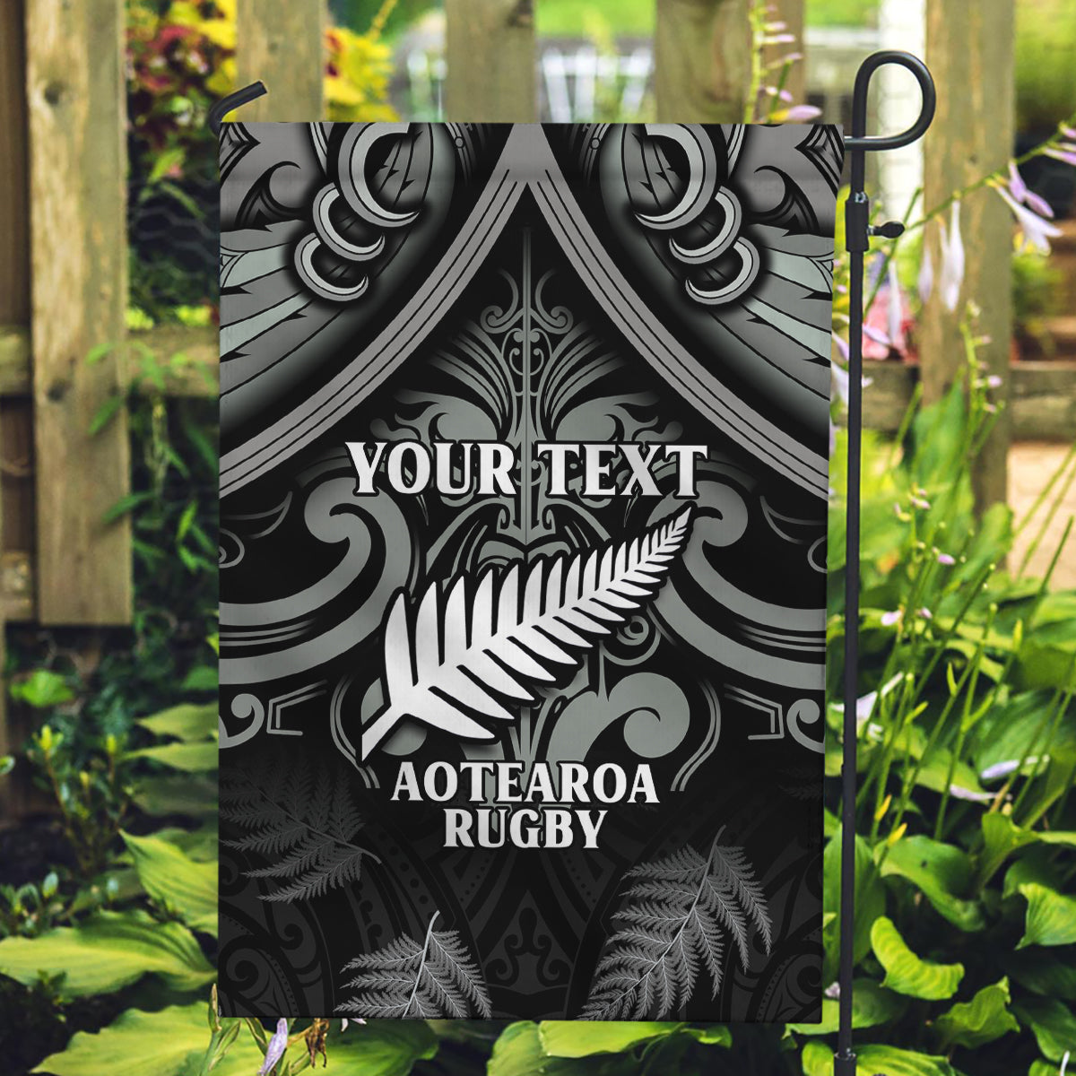 Custom New Zealand Silver Fern Rugby Garden Flag All Black Since 1892 Aotearoa Moko Maori - Vibe Hoodie Shop