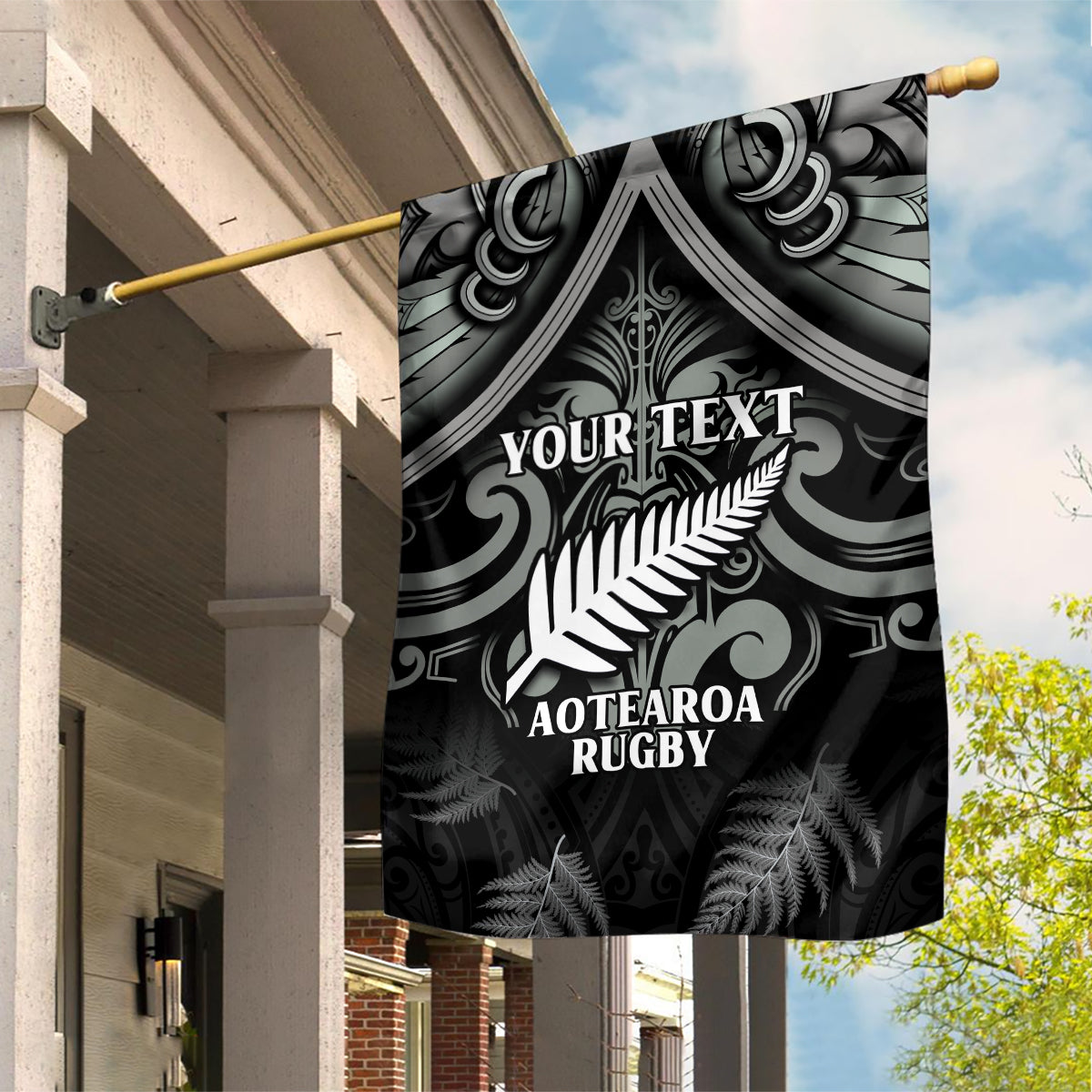 Custom New Zealand Silver Fern Rugby Garden Flag All Black Since 1892 Aotearoa Moko Maori - Vibe Hoodie Shop