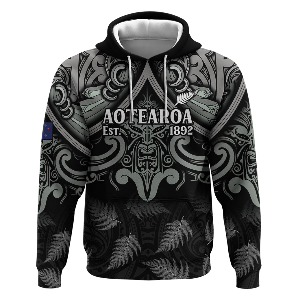 Custom New Zealand Silver Fern Rugby Hoodie All Black Since 1892 Aotearoa Moko Maori - Vibe Hoodie Shop