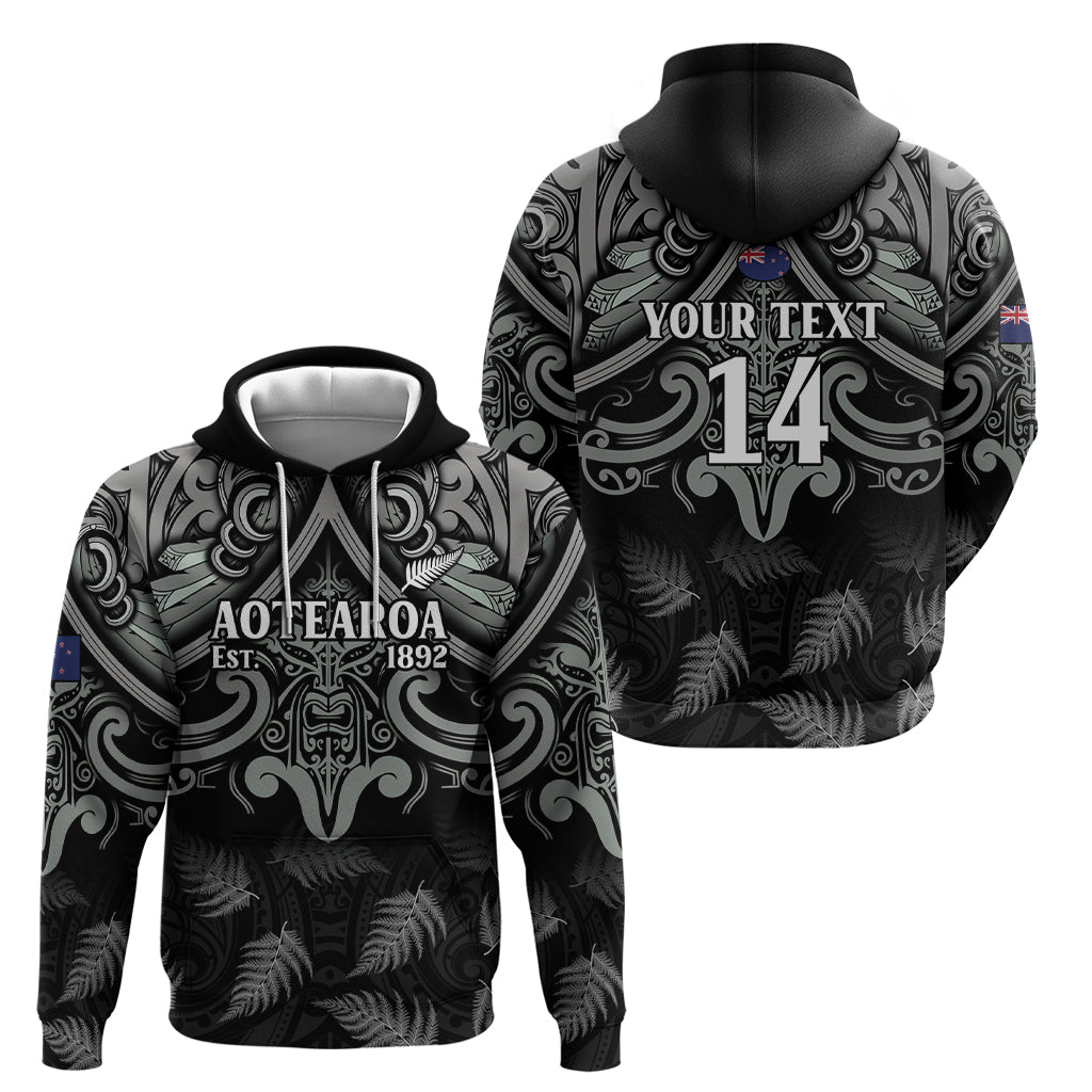 Custom New Zealand Silver Fern Rugby Hoodie All Black Since 1892 Aotearoa Moko Maori - Vibe Hoodie Shop