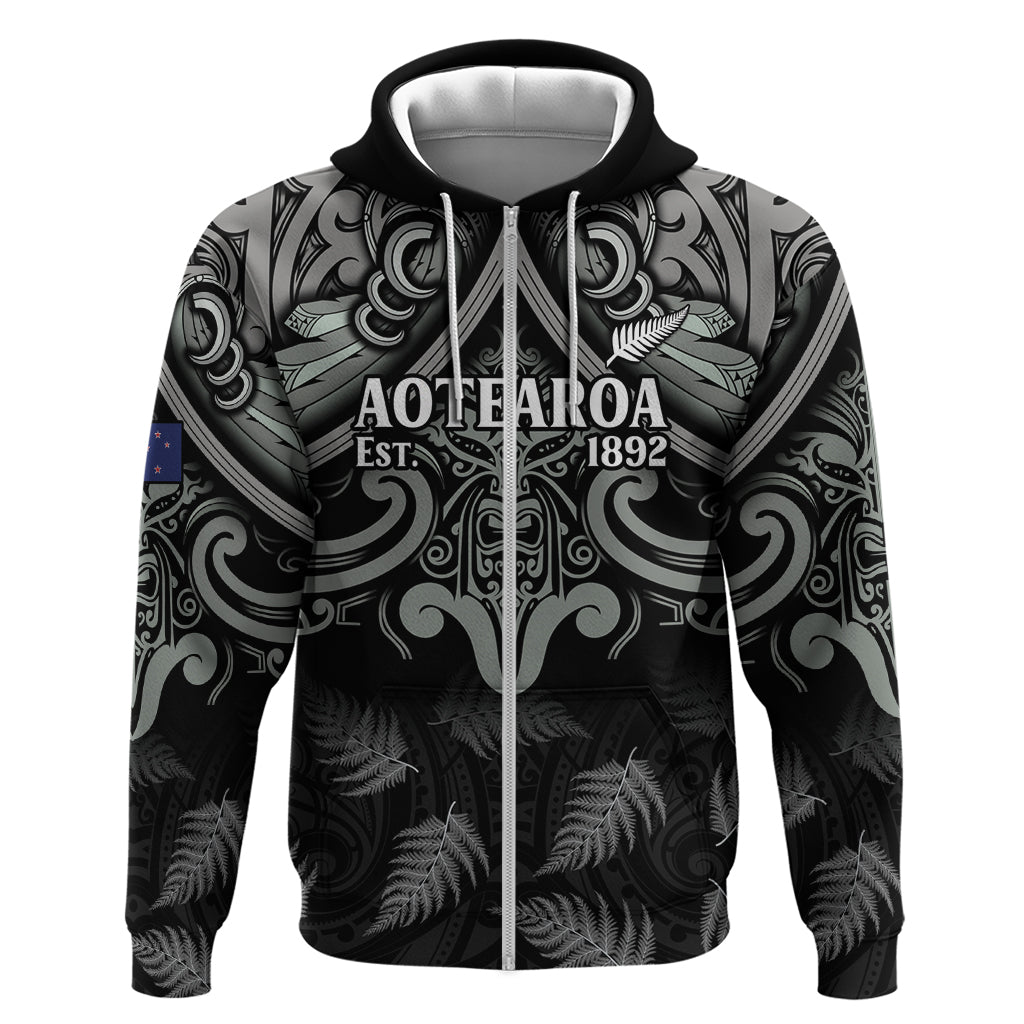 Custom New Zealand Silver Fern Rugby Hoodie All Black Since 1892 Aotearoa Moko Maori - Vibe Hoodie Shop