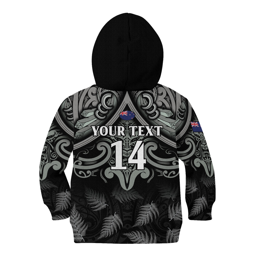 Custom New Zealand Silver Fern Rugby Kid Hoodie All Black Since 1892 Aotearoa Moko Maori - Vibe Hoodie Shop