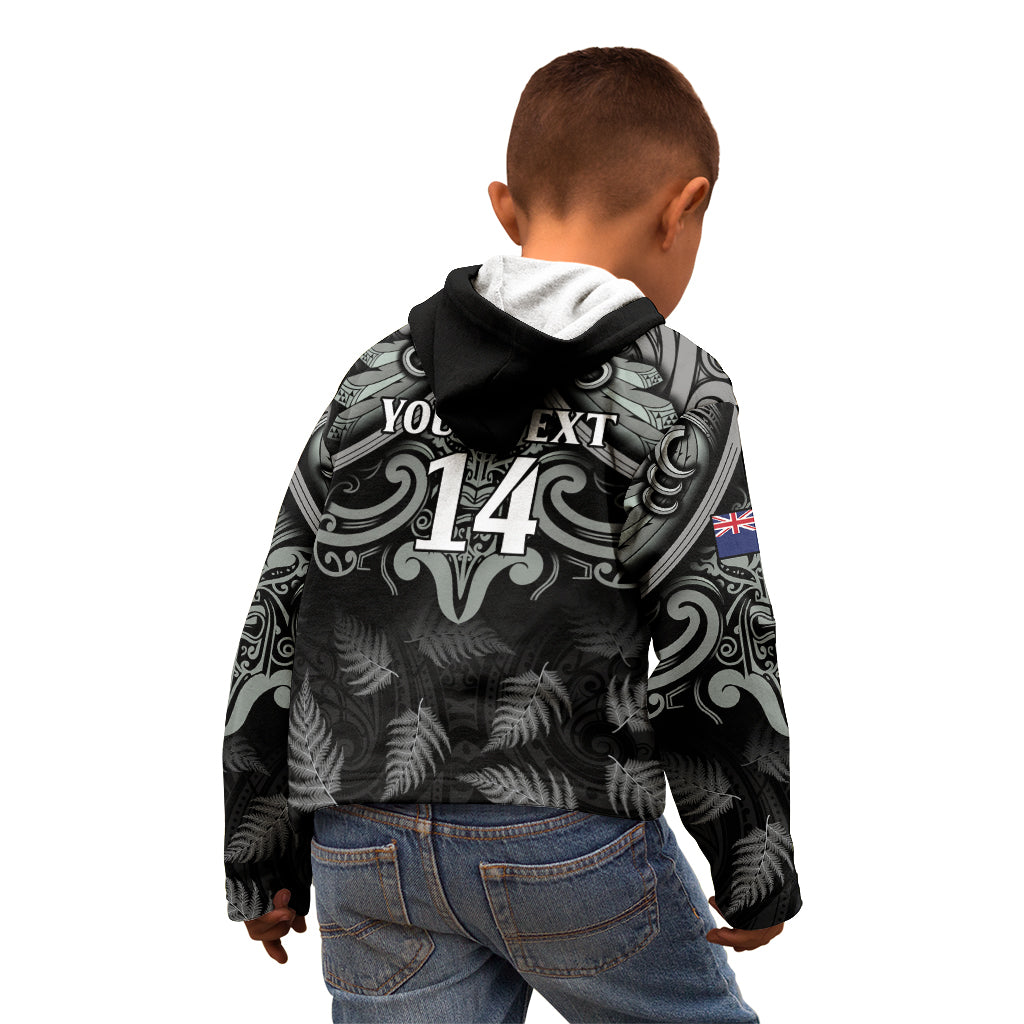Custom New Zealand Silver Fern Rugby Kid Hoodie All Black Since 1892 Aotearoa Moko Maori - Vibe Hoodie Shop