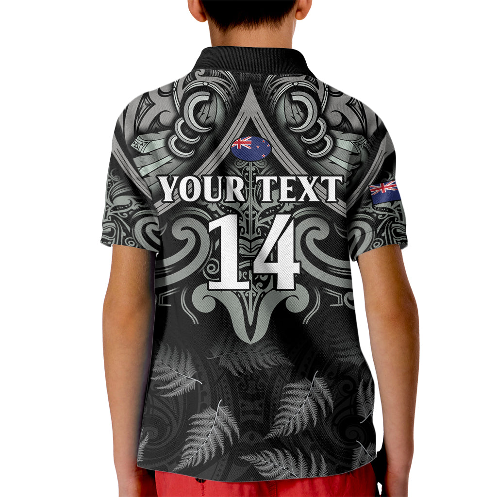 Custom New Zealand Silver Fern Rugby Kid Polo Shirt All Black Since 1892 Aotearoa Moko Maori - Vibe Hoodie Shop