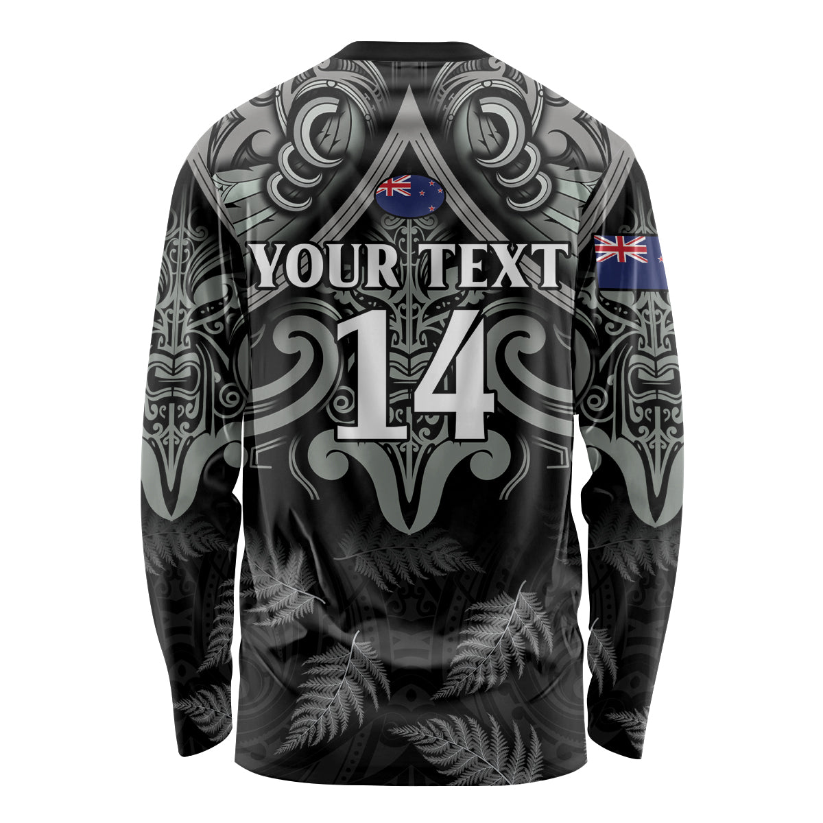 Custom New Zealand Silver Fern Rugby Long Sleeve Shirt All Black Since 1892 Aotearoa Moko Maori - Vibe Hoodie Shop