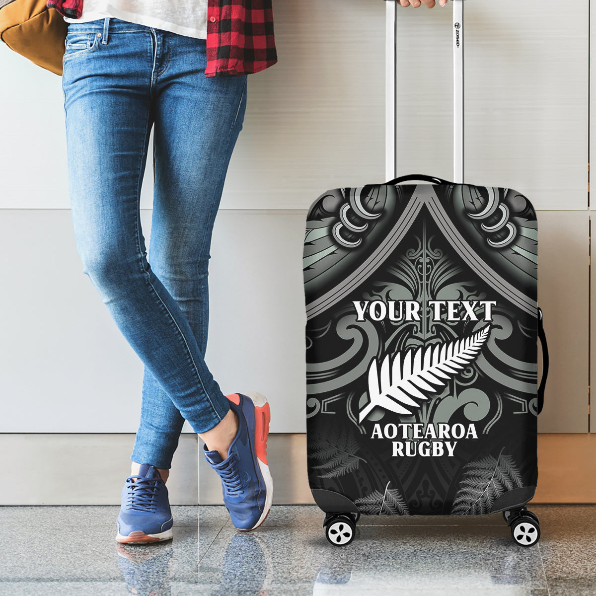 Custom New Zealand Silver Fern Rugby Luggage Cover All Black Since 1892 Aotearoa Moko Maori - Vibe Hoodie Shop