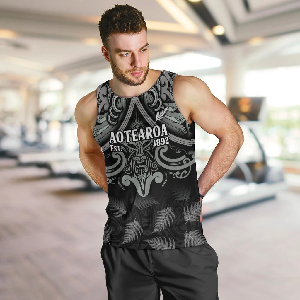 Custom New Zealand Silver Fern Rugby Men Tank Top All Black Since 1892 Aotearoa Moko Maori - Vibe Hoodie Shop