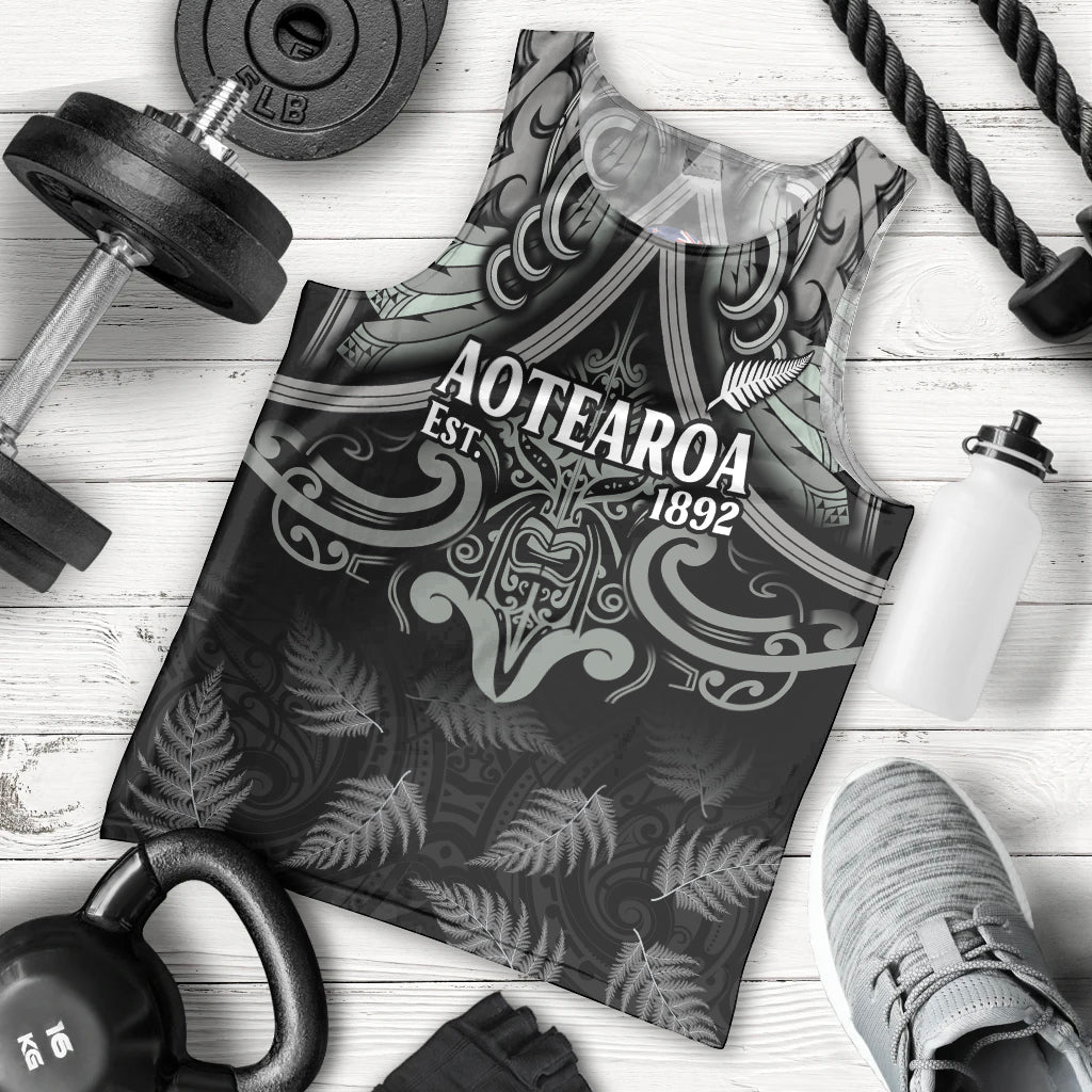 Custom New Zealand Silver Fern Rugby Men Tank Top All Black Since 1892 Aotearoa Moko Maori - Vibe Hoodie Shop