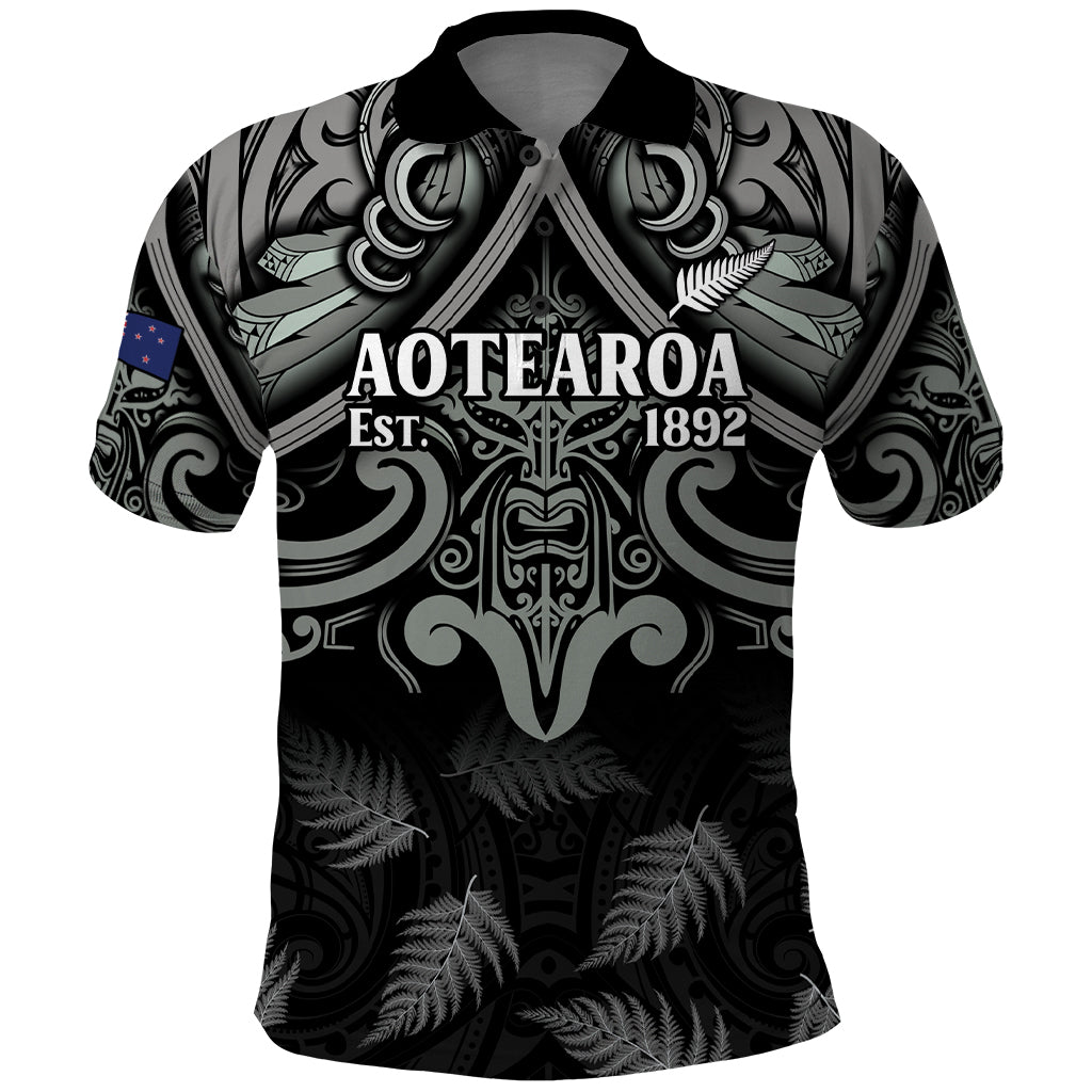 Custom New Zealand Silver Fern Rugby Polo Shirt All Black Since 1892 Aotearoa Moko Maori - Vibe Hoodie Shop