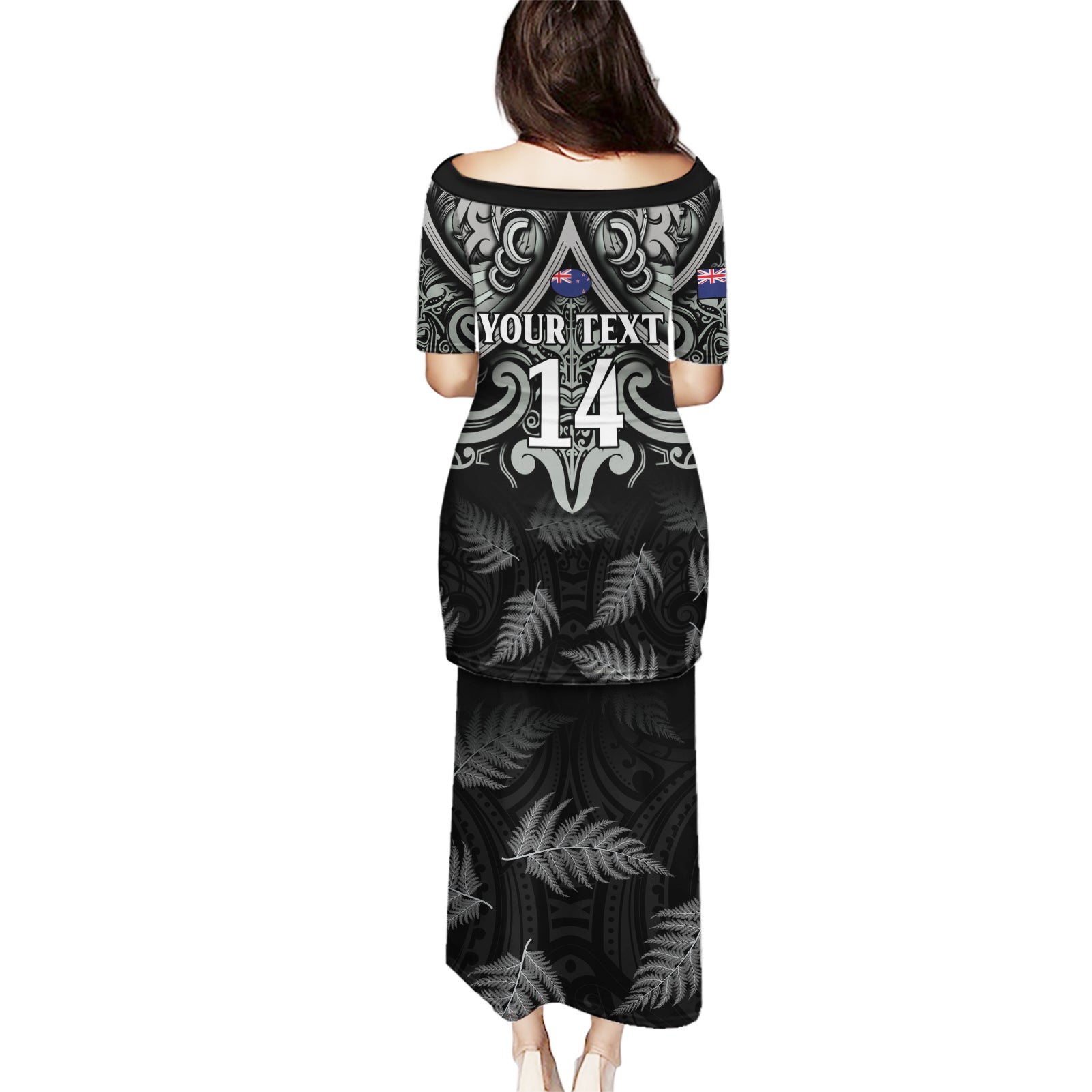 Custom New Zealand Silver Fern Rugby Puletasi All Black Since 1892 Aotearoa Moko Maori