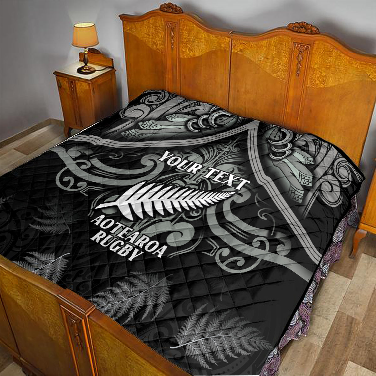 Custom New Zealand Silver Fern Rugby Quilt All Black Since 1892 Aotearoa Moko Maori - Vibe Hoodie Shop