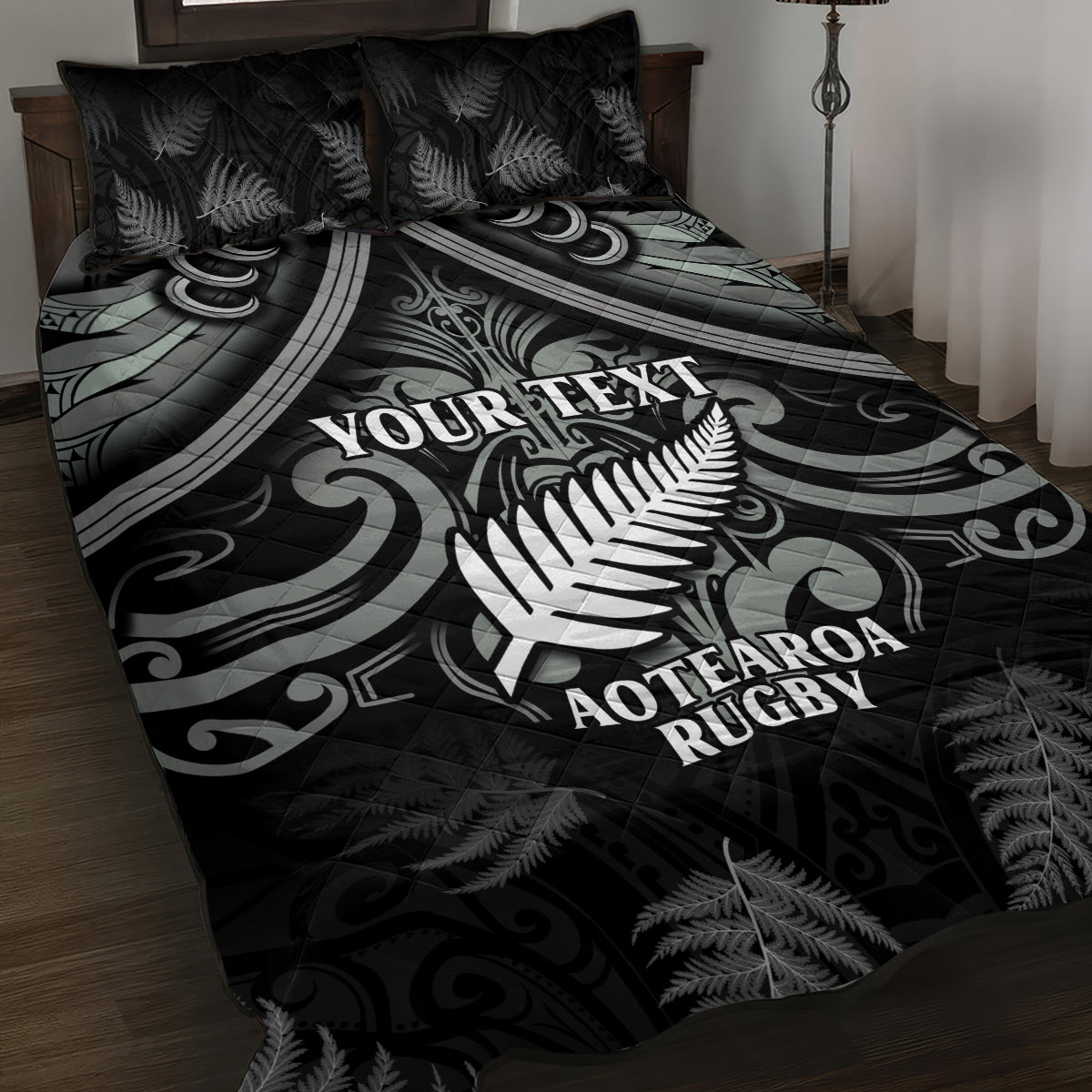 Custom New Zealand Silver Fern Rugby Quilt Bed Set All Black Since 1892 Aotearoa Moko Maori - Vibe Hoodie Shop