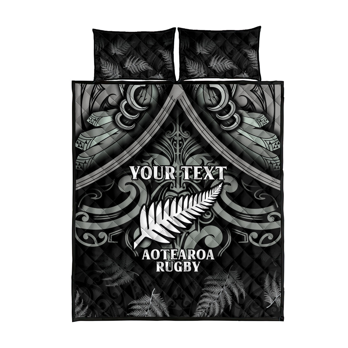 Custom New Zealand Silver Fern Rugby Quilt Bed Set All Black Since 1892 Aotearoa Moko Maori - Vibe Hoodie Shop