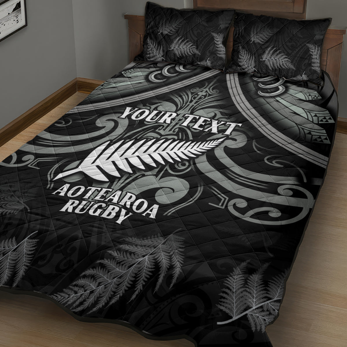 Custom New Zealand Silver Fern Rugby Quilt Bed Set All Black Since 1892 Aotearoa Moko Maori - Vibe Hoodie Shop