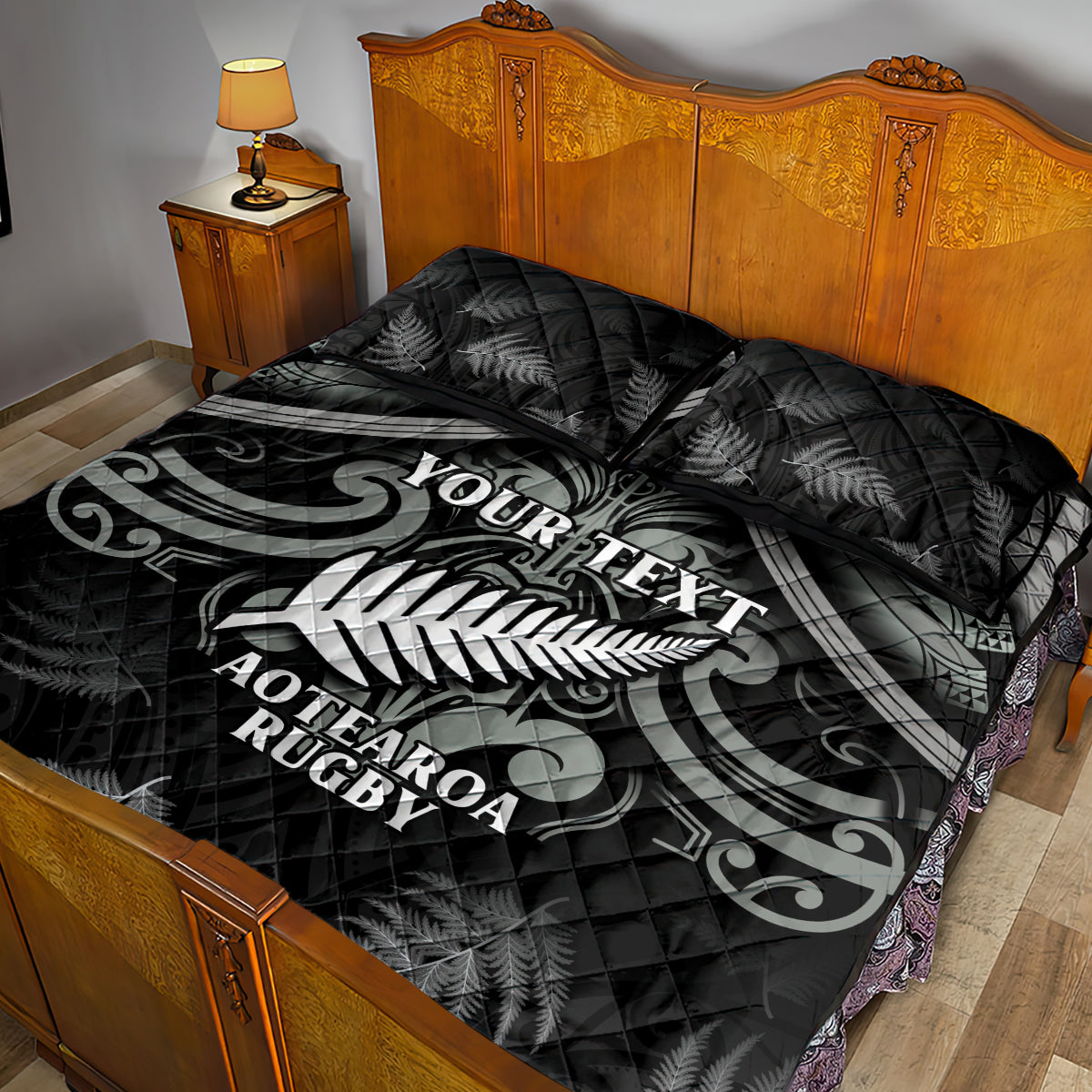 Custom New Zealand Silver Fern Rugby Quilt Bed Set All Black Since 1892 Aotearoa Moko Maori - Vibe Hoodie Shop