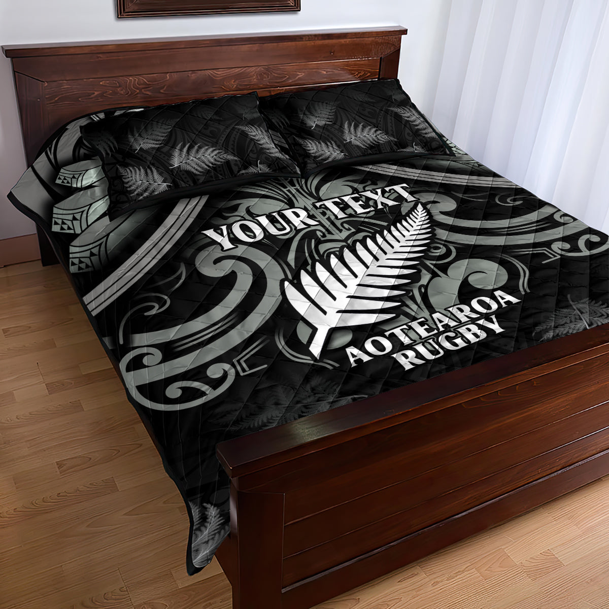 Custom New Zealand Silver Fern Rugby Quilt Bed Set All Black Since 1892 Aotearoa Moko Maori - Vibe Hoodie Shop