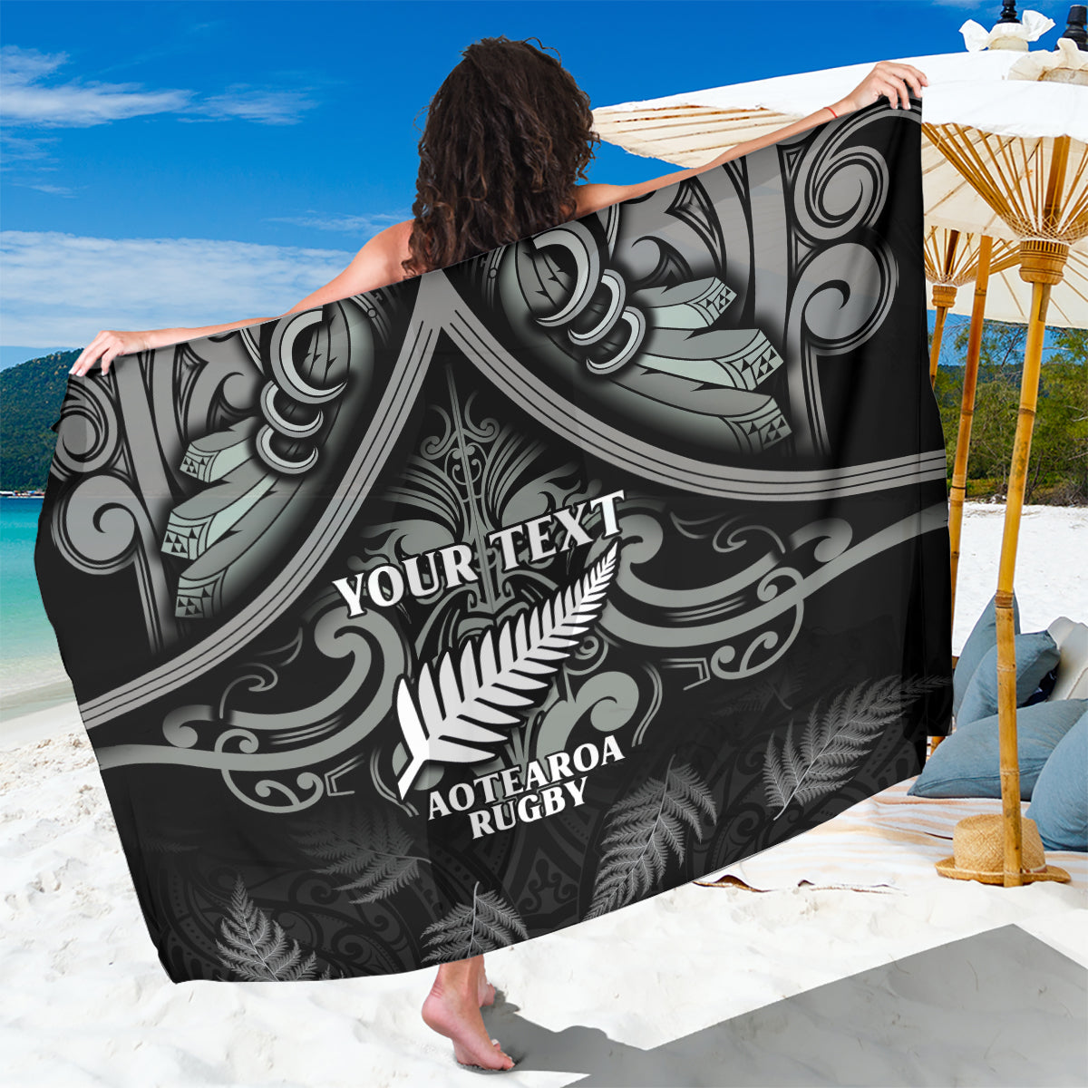 Custom New Zealand Silver Fern Rugby Sarong All Black Since 1892 Aotearoa Moko Maori - Vibe Hoodie Shop