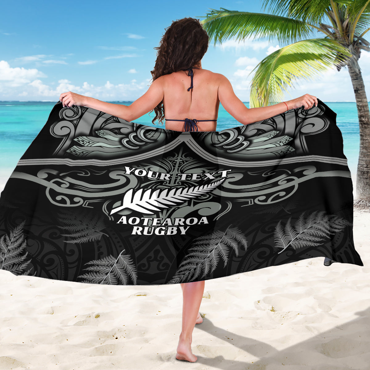 Custom New Zealand Silver Fern Rugby Sarong All Black Since 1892 Aotearoa Moko Maori - Vibe Hoodie Shop