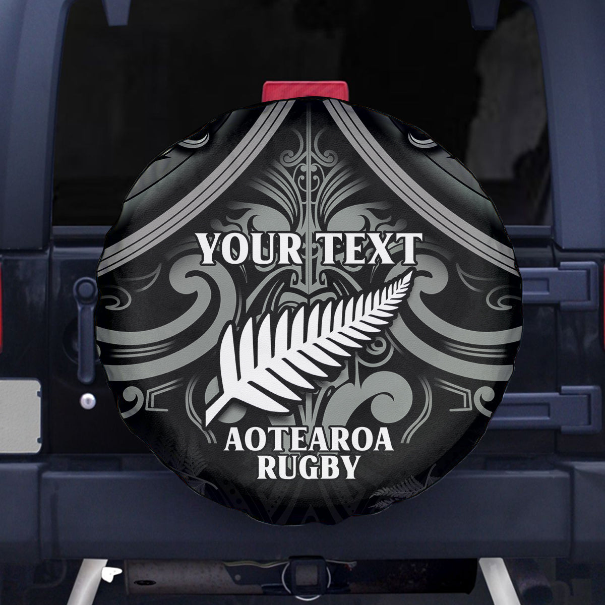 Custom New Zealand Silver Fern Rugby Spare Tire Cover All Black Since 1892 Aotearoa Moko Maori - Vibe Hoodie Shop