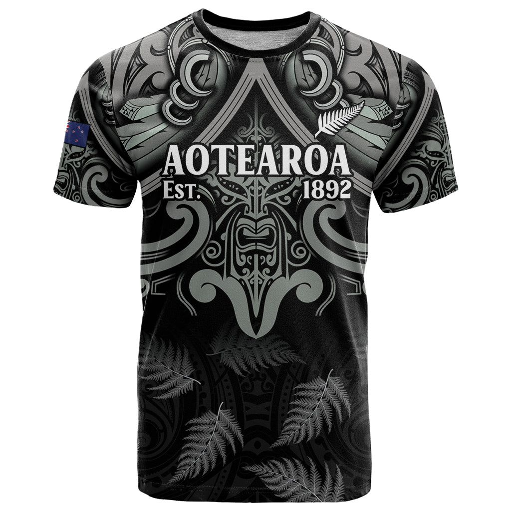 Custom New Zealand Silver Fern Rugby T Shirt All Black Since 1892 Aotearoa Moko Maori - Vibe Hoodie Shop