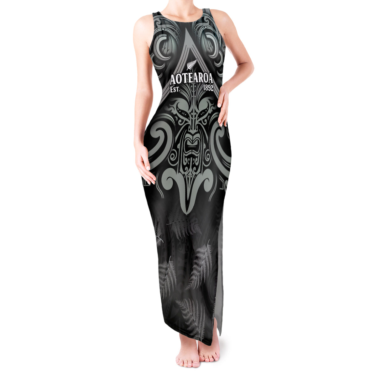 Custom New Zealand Silver Fern Rugby Tank Maxi Dress All Black Since 1892 Aotearoa Moko Maori