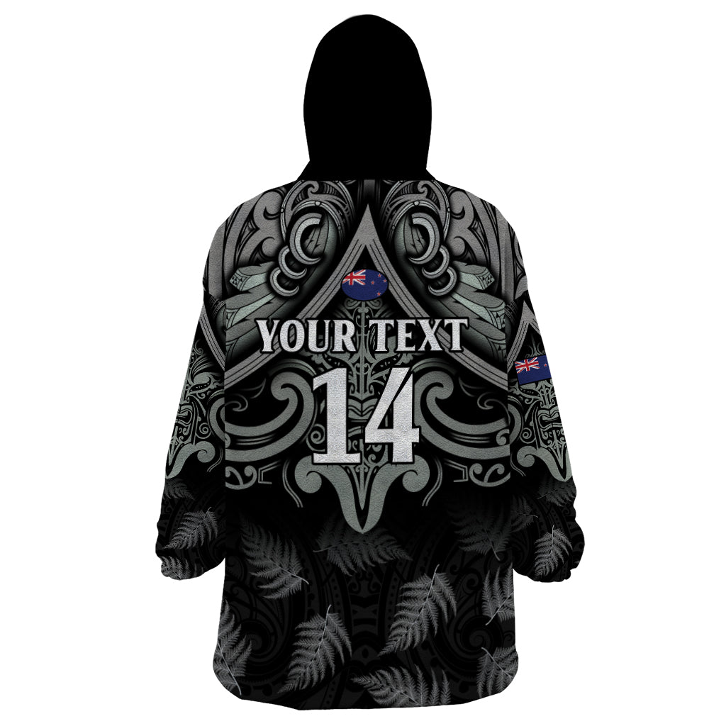 Custom New Zealand Silver Fern Rugby Wearable Blanket Hoodie All Black Since 1892 Aotearoa Moko Maori - Vibe Hoodie Shop