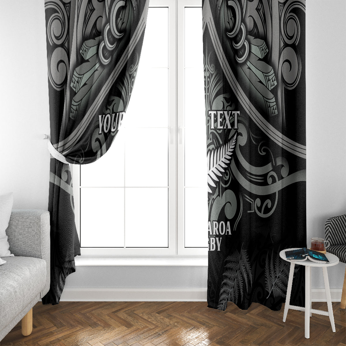 Custom New Zealand Silver Fern Rugby Window Curtain All Black Since 1892 Aotearoa Moko Maori