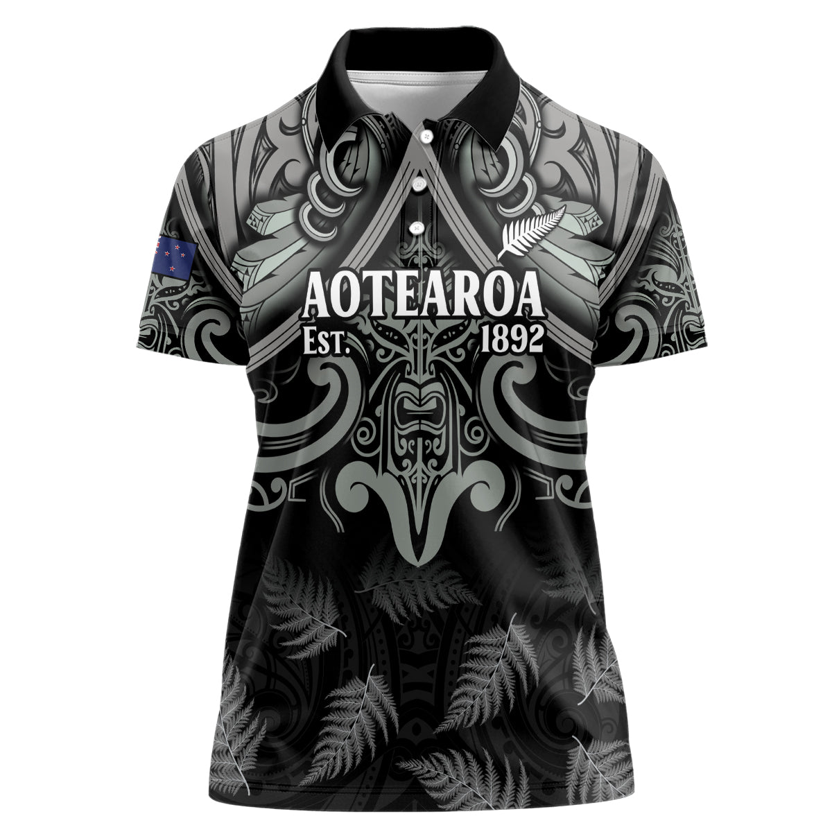 Custom New Zealand Silver Fern Rugby Women Polo Shirt All Black Since 1892 Aotearoa Moko Maori - Vibe Hoodie Shop