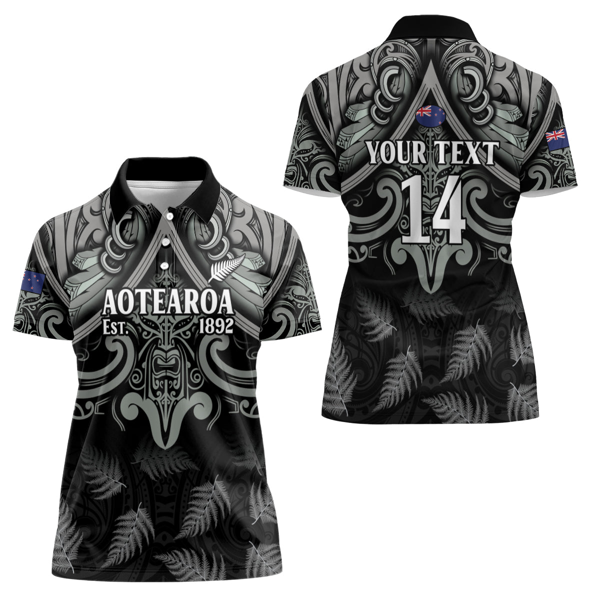 Custom New Zealand Silver Fern Rugby Women Polo Shirt All Black Since 1892 Aotearoa Moko Maori - Vibe Hoodie Shop
