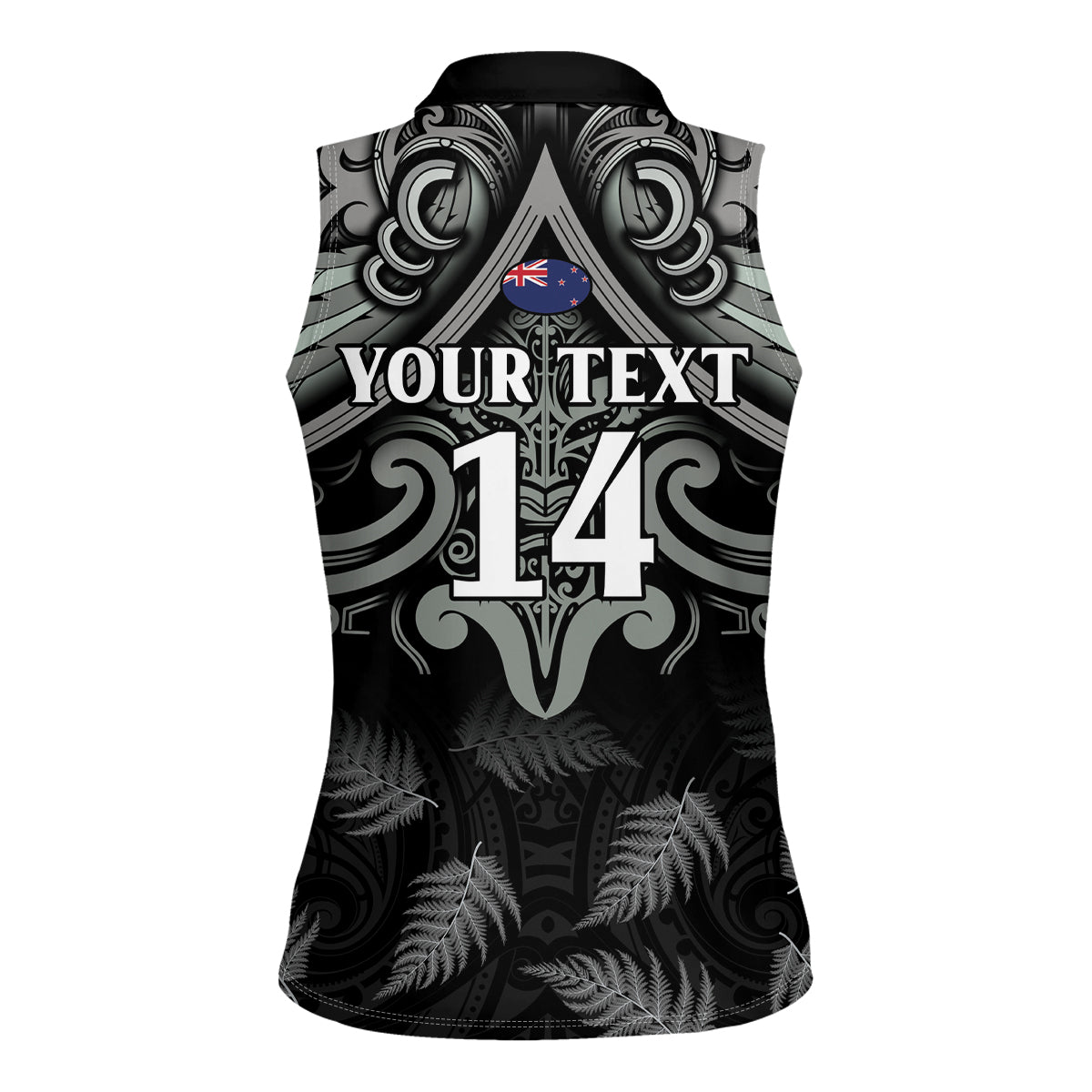 Custom New Zealand Silver Fern Rugby Women Sleeveless Polo Shirt All Black Since 1892 Aotearoa Moko Maori