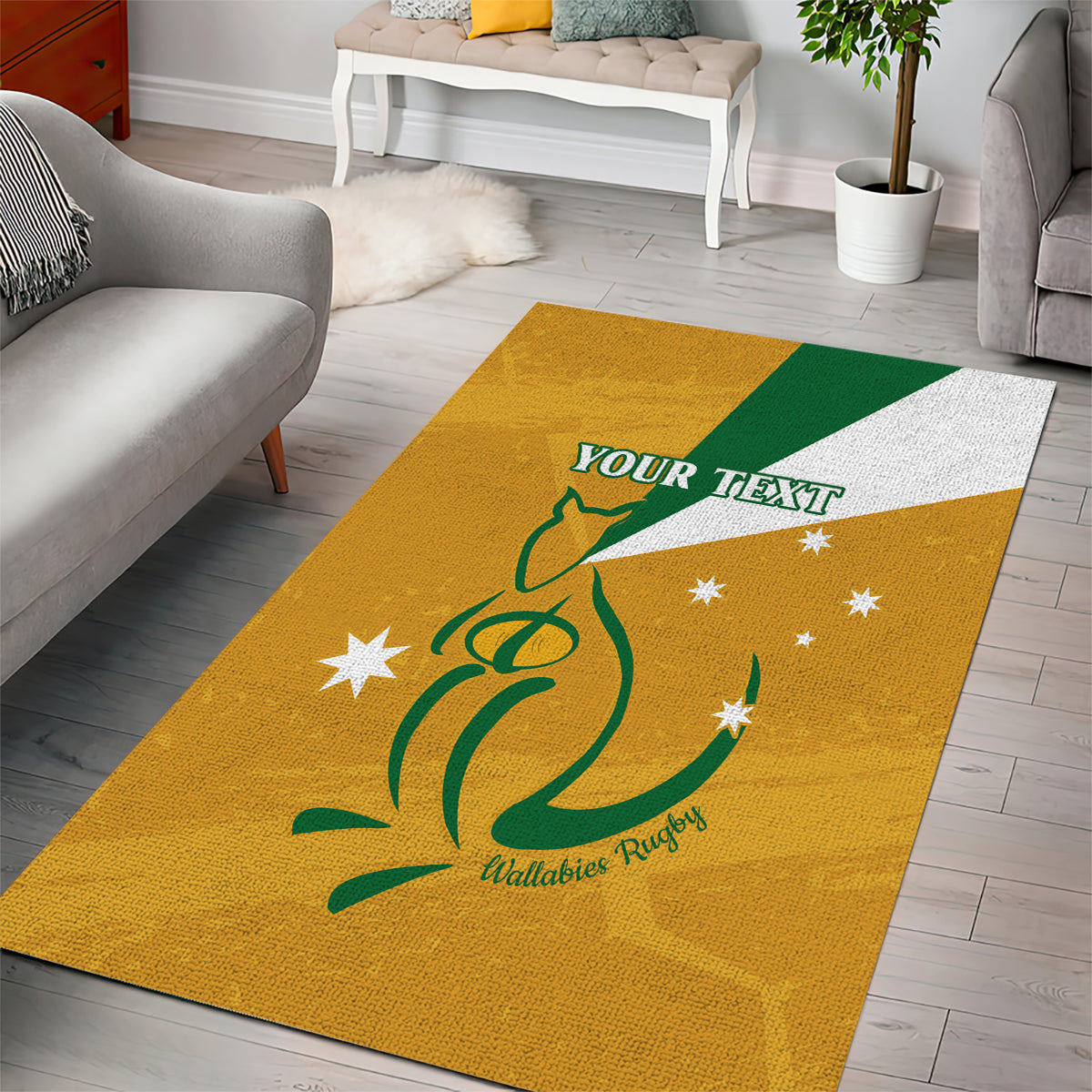 Custom Australia Rugby Area Rug 2024 Wallabies Grunge Style - Vibe Hoodie Shop