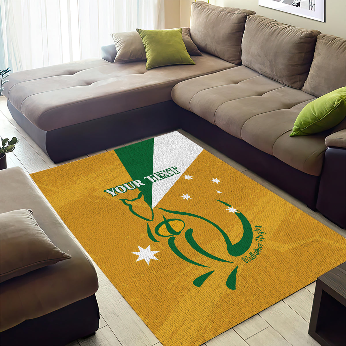 Custom Australia Rugby Area Rug 2024 Wallabies Grunge Style - Vibe Hoodie Shop