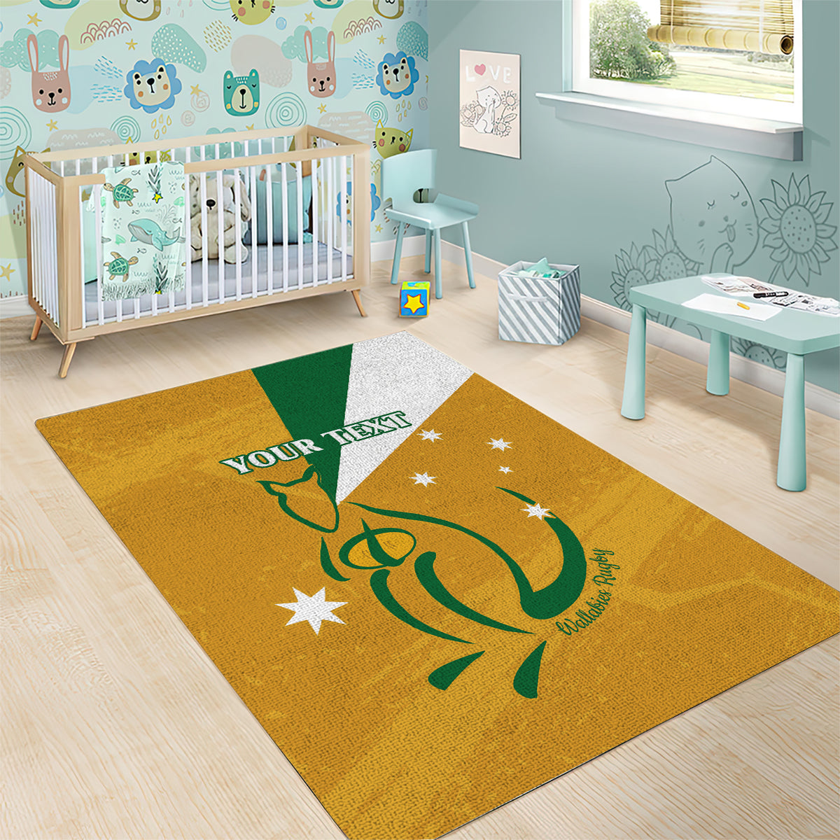 Custom Australia Rugby Area Rug 2024 Wallabies Grunge Style - Vibe Hoodie Shop