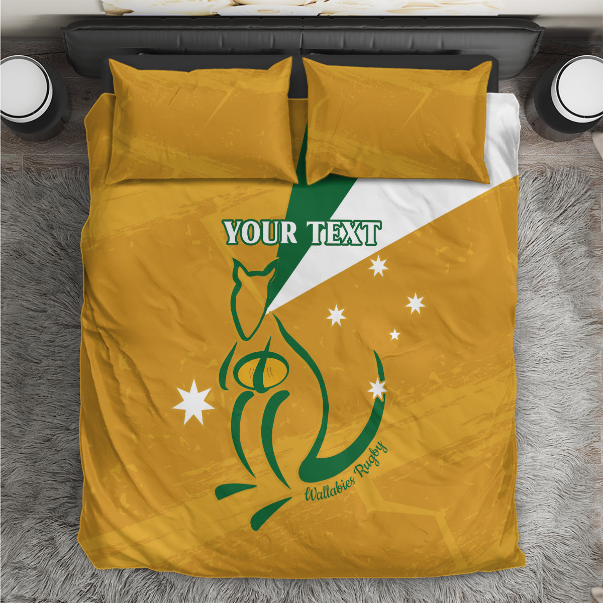 Custom Australia Rugby Bedding Set 2024 Wallabies Grunge Style - Vibe Hoodie Shop
