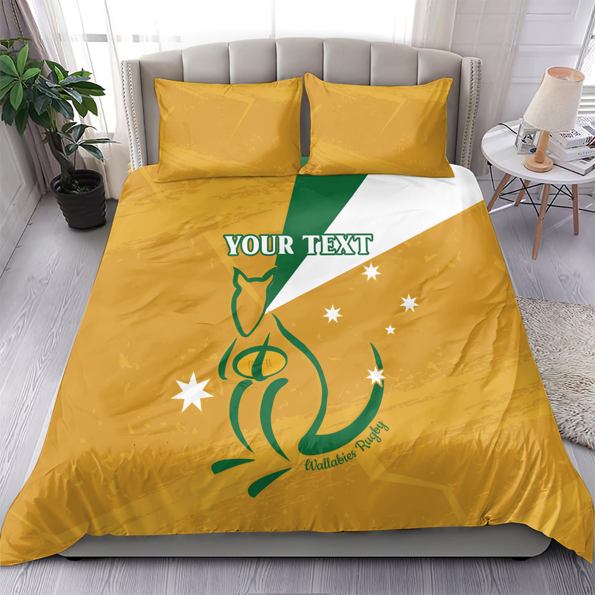 Custom Australia Rugby Bedding Set 2024 Wallabies Grunge Style - Vibe Hoodie Shop