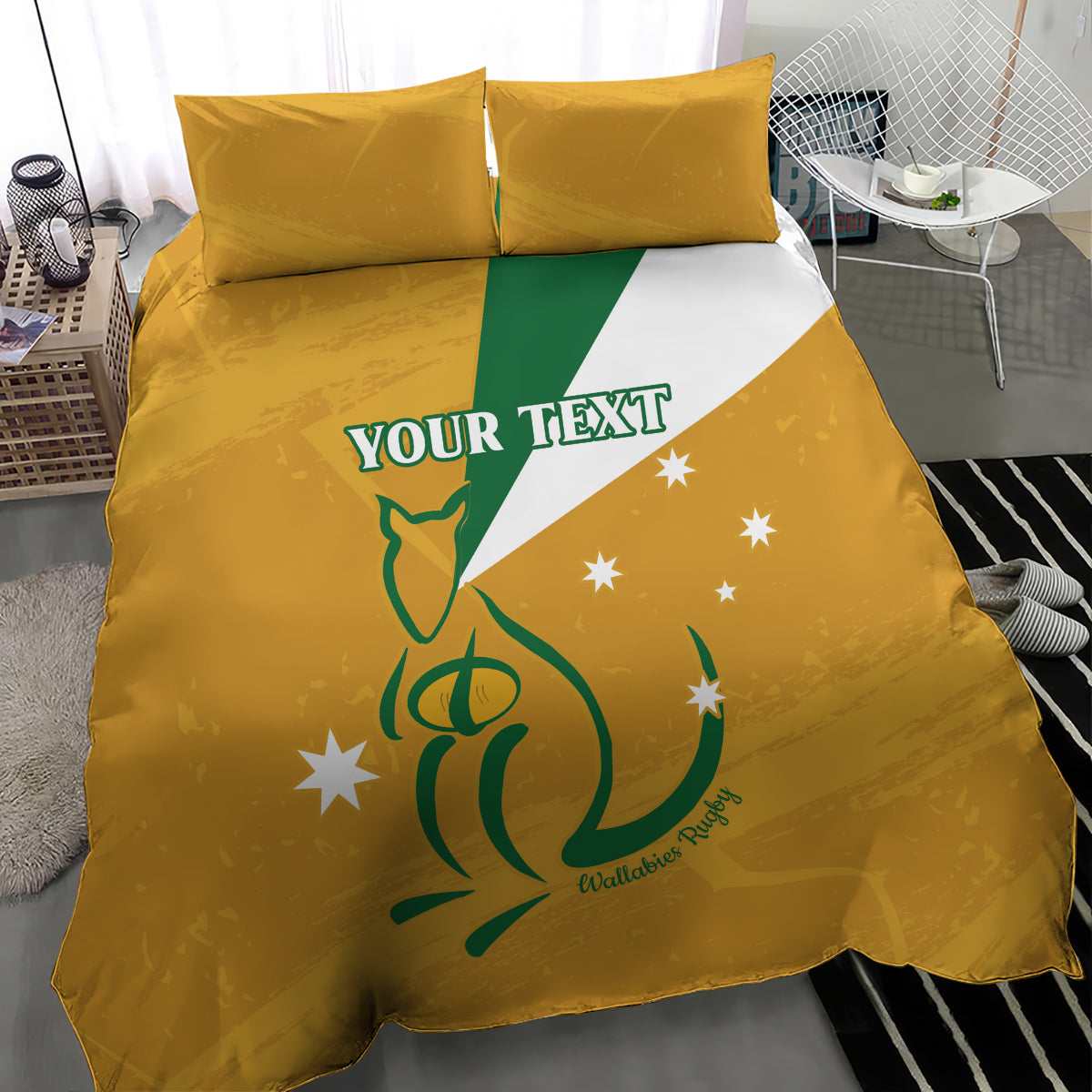 Custom Australia Rugby Bedding Set 2024 Wallabies Grunge Style - Vibe Hoodie Shop