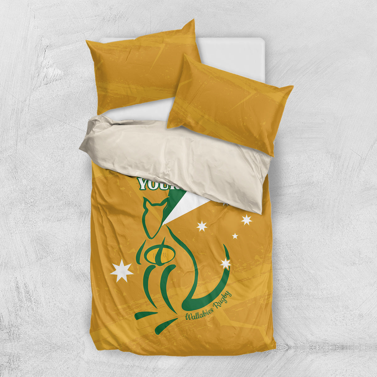 Custom Australia Rugby Bedding Set 2024 Wallabies Grunge Style - Vibe Hoodie Shop