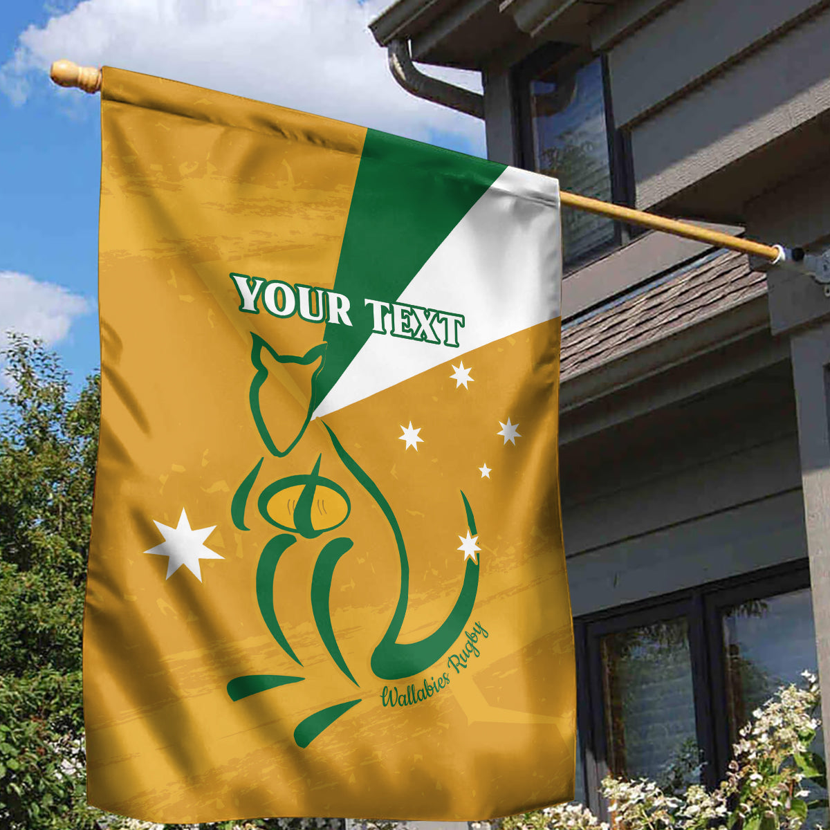 Custom Australia Rugby Garden Flag 2024 Wallabies Grunge Style - Vibe Hoodie Shop