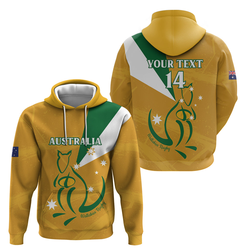 Custom Australia Rugby Hoodie 2024 Wallabies Grunge Style - Vibe Hoodie Shop