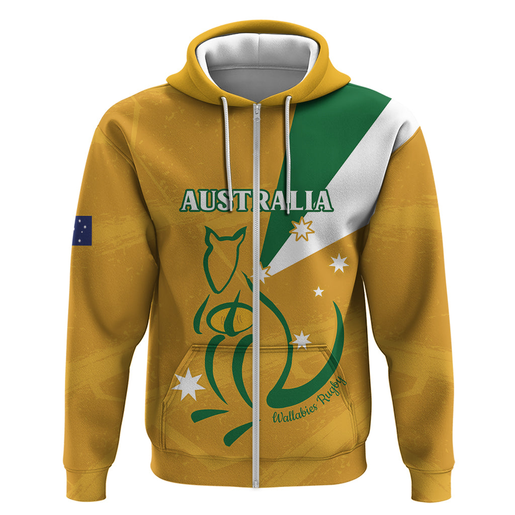 Custom Australia Rugby Hoodie 2024 Wallabies Grunge Style - Vibe Hoodie Shop
