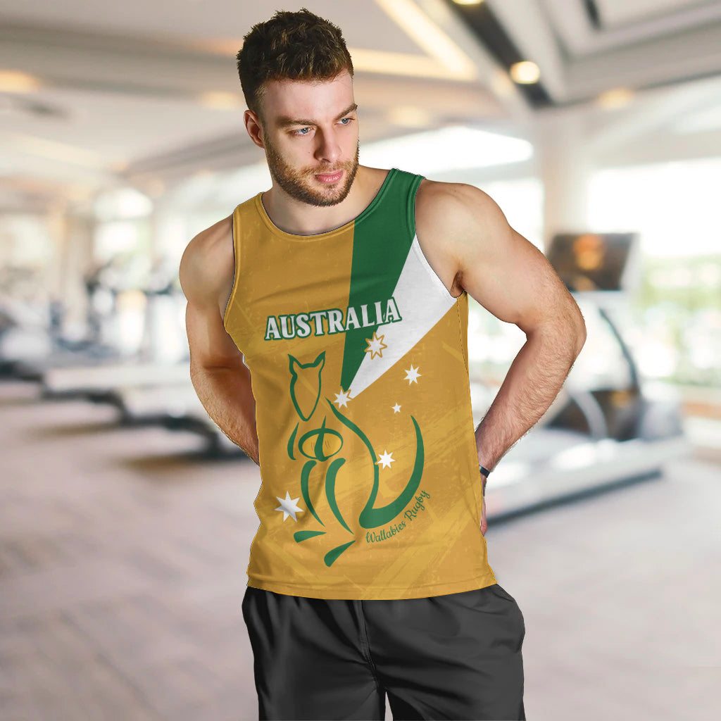 Custom Australia Rugby Men Tank Top 2024 Wallabies Grunge Style - Vibe Hoodie Shop