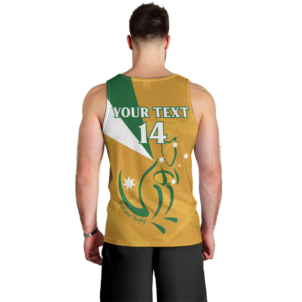 Custom Australia Rugby Men Tank Top 2024 Wallabies Grunge Style - Vibe Hoodie Shop